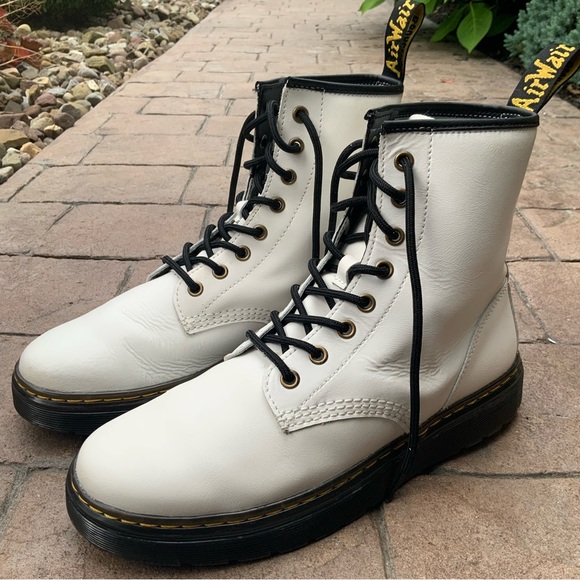 Dr. MARTENS | ZAVALA White Combat Boots | Mens 9 | Women’s 10 - Picture 2 of 10
